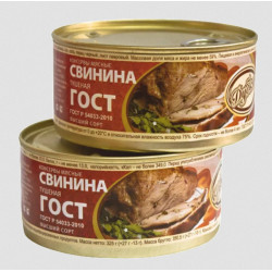 Свинина тушёная  в/с ГОСТ Дубки МК 325 гр.